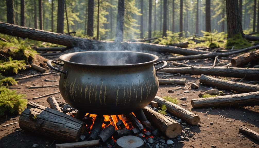 boiling water for coffee