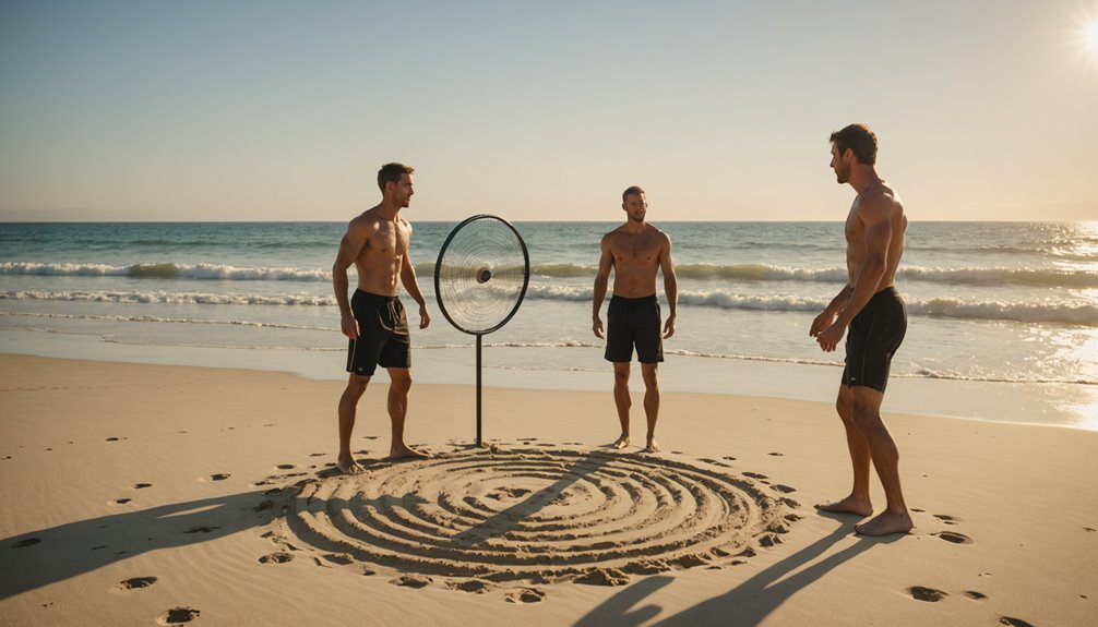 frisbee tossing teamwork game