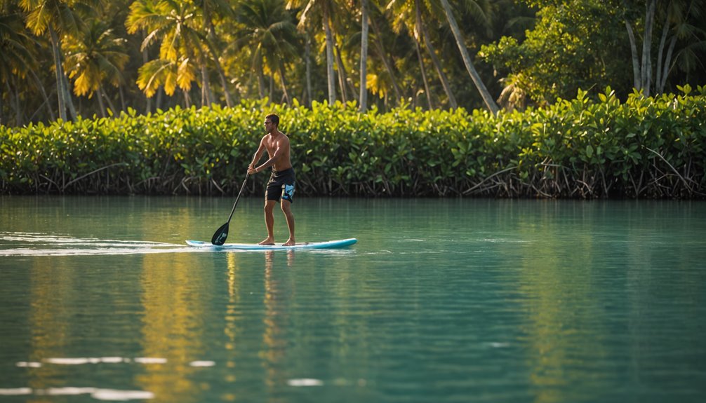 kneeling for paddleboarding stability
